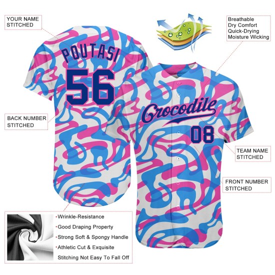 Maillot de baseball 3D au design authentique et personnalisé, motif festival Maillot de baseball 3D au design authentique et personnalisé, motif festival