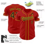 Maillot de baseball noir-or personnalisé authentique rouge Maillot de baseball noir-or personnalisé authentique rouge
