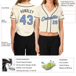 Maillot de baseball court gris bleu acier crème personnalisé col en V léger pour femme Maillot de baseball court gris bleu acier crème personnalisé col en V léger pour femme