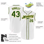 Maillot de baseball blanc personnalisé vert-doré sans manches authentique Maillot de baseball blanc personnalisé vert-doré sans manches authentique