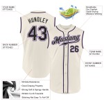Maillot de baseball sans manches personnalisé crème noir-violet authentique Maillot de baseball sans manches personnalisé crème noir-violet authentique