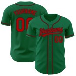 Maillot de baseball personnalisé Kelly rouge-noir authentique vert Maillot de baseball personnalisé Kelly rouge-noir authentique vert