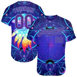 Maillot de baseball personnalisé avec champignons géométriques sur motif 3D, design authentique, magie psychédélique sacrée