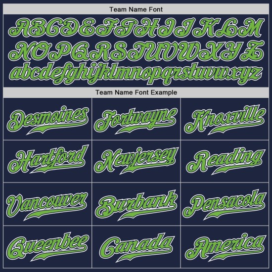 Maillot personnalisé dégradé fluo mode vert-blanc authentique baseball bleu marine Maillot personnalisé dégradé fluo mode vert-blanc authentique baseball bleu marine