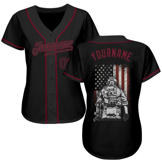 Maillot américain motif 3D soldat personnalisé authentique Battlefield Baseball Maillot américain motif 3D soldat personnalisé authentique Battlefield Baseball