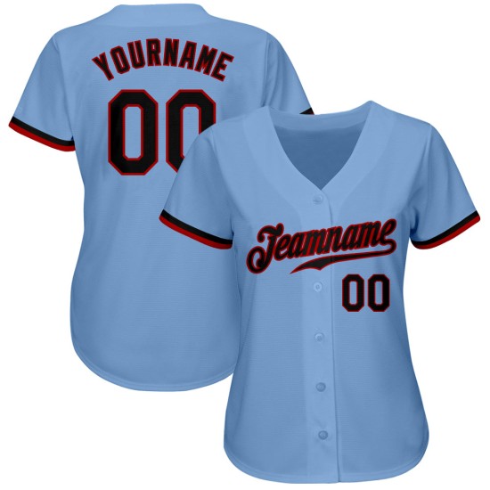 Maillot de baseball bleu, noir et rouge, authentique et léger, personnalisé Maillot de baseball bleu, noir et rouge, authentique et léger, personnalisé