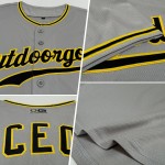 Maillot de baseball personnalisé authentique sans manches noir-doré-gris Maillot de baseball personnalisé authentique sans manches noir-doré-gris