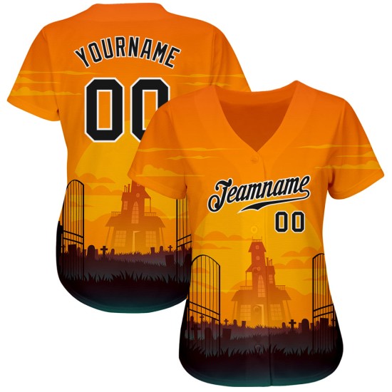 Maillot d'Halloween personnalisé Horror Night Baseball motif authentique 3D Maillot d'Halloween personnalisé Horror Night Baseball motif authentique 3D