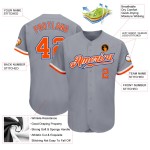 Maillot de baseball personnalisé authentique blanc-gris royal orange Maillot de baseball personnalisé authentique blanc-gris royal orange