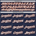 Maillot de baseball authentique personnalisé bleu marine blanc-orange Maillot de baseball authentique personnalisé bleu marine blanc-orange