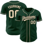 Maillot de baseball crème-noir personnalisé City Green authentique Maillot de baseball crème-noir personnalisé City Green authentique