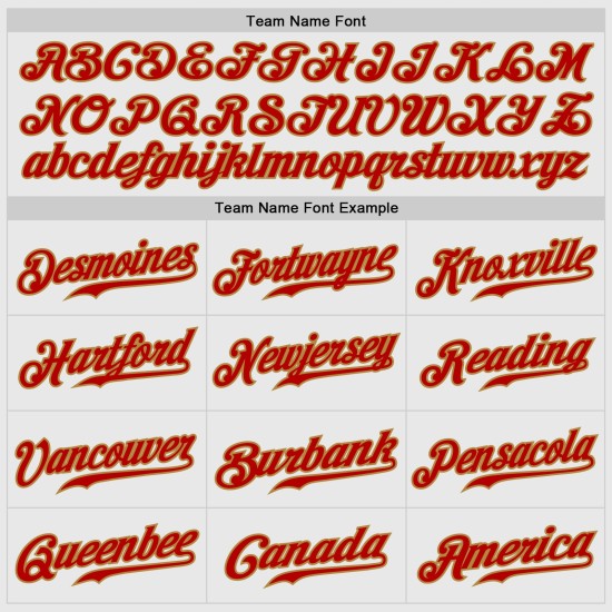 Maillot de baseball blanc à manches raglan dorées, authentique et personnalisé, rouge et rayures anciennes Maillot de baseball blanc à manches raglan dorées, authentique et personnalisé, rouge et rayures anciennes