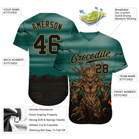 Motif personnalisé Jersey Treat Trick 3D Baseball Horror Halloween Night Authentique Motif personnalisé Jersey Treat Trick 3D Baseball Horror Halloween Night Authentique