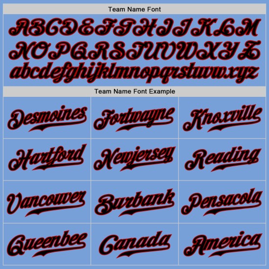 Maillot de baseball bleu, noir et rouge, authentique et léger, personnalisé Maillot de baseball bleu, noir et rouge, authentique et léger, personnalisé