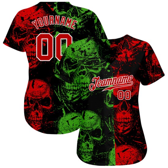 Maillot personnalisé avec motif authentique de crânes 3D pour Halloween Maillot personnalisé avec motif authentique de crânes 3D pour Halloween