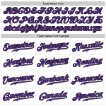 Maillot de baseball blanc authentique sans manches violet-noir personnalisé Maillot de baseball blanc authentique sans manches violet-noir personnalisé