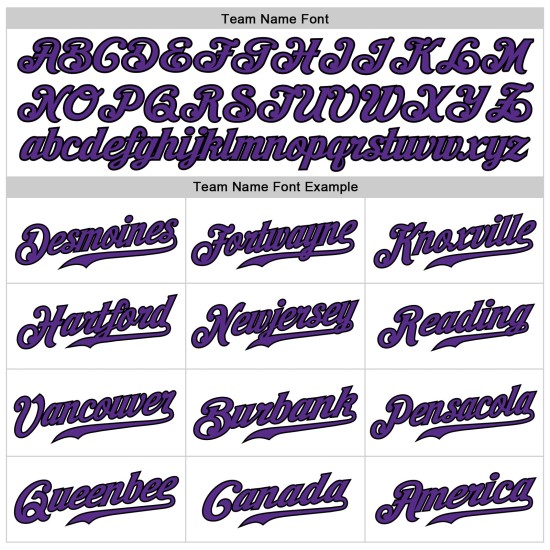 Maillot de baseball blanc authentique sans manches violet-noir personnalisé Maillot de baseball blanc authentique sans manches violet-noir personnalisé