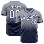 Maillot de baseball gris blanc et bleu marine, authentique, délavé, tendance, personnalisé Maillot de baseball gris blanc et bleu marine, authentique, délavé, tendance, personnalisé