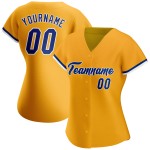 Maillot de baseball authentique doré, royal et blanc, personnalisé Maillot de baseball authentique doré, royal et blanc, personnalisé