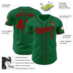 Maillot de baseball personnalisé Kelly rouge-noir authentique vert Maillot de baseball personnalisé Kelly rouge-noir authentique vert