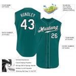 Maillot de baseball sans manches Aqua authentique, personnalisé, blanc et noir Maillot de baseball sans manches Aqua authentique, personnalisé, blanc et noir