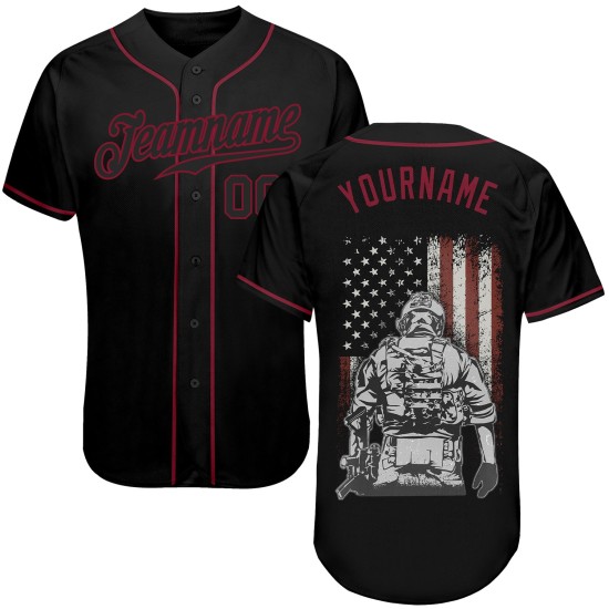 Maillot américain motif 3D soldat personnalisé authentique Battlefield Baseball Maillot américain motif 3D soldat personnalisé authentique Battlefield Baseball