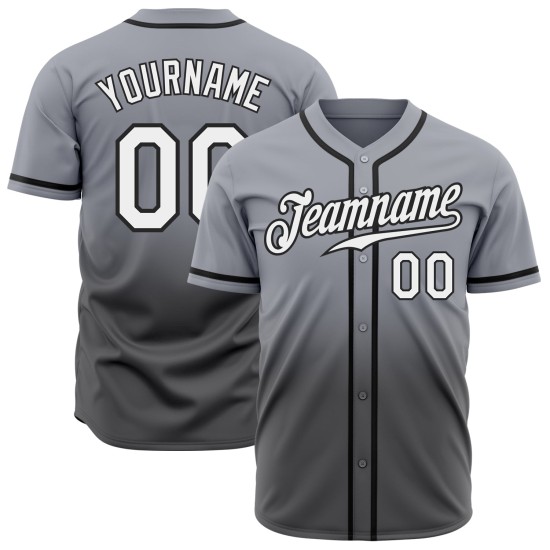 Maillot de baseball blanc tendance gris-noir authentique, gris acier délavé, personnalisé Maillot de baseball blanc tendance gris-noir authentique, gris acier délavé, personnalisé
