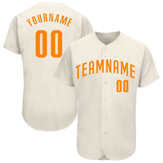 Maillot de baseball personnalisé orange crème authentique Bay Maillot de baseball personnalisé orange crème authentique Bay