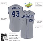 Maillot de baseball gris, bleu marine et blanc, personnalisé, authentique, sans manches Maillot de baseball gris, bleu marine et blanc, personnalisé, authentique, sans manches
