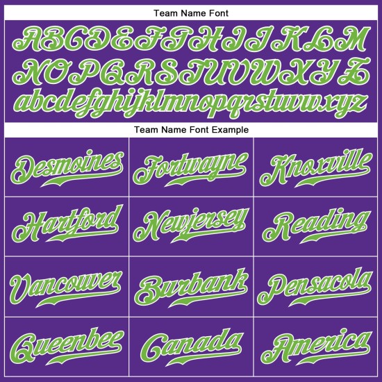Maillot de baseball fluo sans manches, authentique, violet, vert et blanc, personnalisé Maillot de baseball fluo sans manches, authentique, violet, vert et blanc, personnalisé