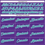 Maillot de baseball court à col en V personnalisé Aqua-Blanc Violet pour femme Maillot de baseball court à col en V personnalisé Aqua-Blanc Violet pour femme