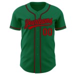 Maillot de baseball personnalisé Kelly rouge-noir authentique vert Maillot de baseball personnalisé Kelly rouge-noir authentique vert