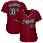 Maillot de baseball authentique Crimson personnalisé Kelly Green-White Maillot de baseball authentique Crimson personnalisé Kelly Green-White
