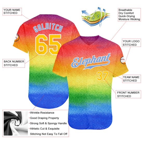 Baseball pour le mois de l'amour LGBT Rainbow Authentic Is Jersey Pride Custom Love Baseball pour le mois de l'amour LGBT Rainbow Authentic Is Jersey Pride Custom Love