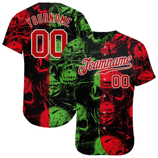 Maillot personnalisé avec motif authentique de crânes 3D pour Halloween Maillot personnalisé avec motif authentique de crânes 3D pour Halloween