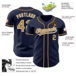 Maillot de baseball bleu marine authentique, doré et blanc Maillot de baseball bleu marine authentique, doré et blanc