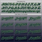 Maillot de baseball gris dégradé fluo personnalisé vert-bleu marine authentique et tendance Maillot de baseball gris dégradé fluo personnalisé vert-bleu marine authentique et tendance