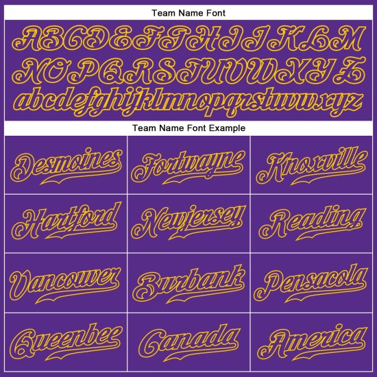 Maillot de baseball sans manches violet-or personnalisé violet authentique Maillot de baseball sans manches violet-or personnalisé violet authentique