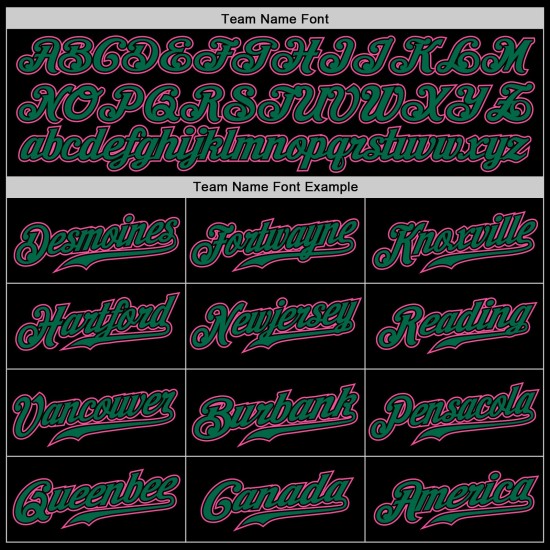Maillot de baseball personnalisé rose-Kelly noir authentique vert Maillot de baseball personnalisé rose-Kelly noir authentique vert