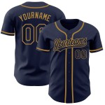 Maillot de baseball authentique doré bleu marine - Ancien modèle personnalisé Maillot de baseball authentique doré bleu marine - Ancien modèle personnalisé